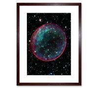 Artery8 Wall Art Print Hubble Space Astronomy Supernova Remnant Bubble Optical & X-Ray Blue Pink Composite Image SNR 0509-67.5 Gas Sphere Large Artery8 Brown W7" x H9"
