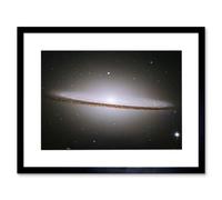 Artery8 Wall Art Print Hubble Space Astronomy The Majestic Sombrero Galaxy M104 Messier 104 Bright White Core Globular Clusters Swirling Dust Lanes Artery8 Black W7" x H9"