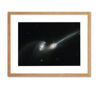 Artery8 Wall Art Print Hubble Space Astronomy The Mice NGC 4676 Stunning Collision Between Two Spiral Galaxies Causing Gas & Stellar Streams Artwork Artery8 Beige W7" x H9"