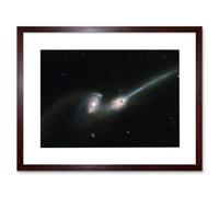 Artery8 Wall Art Print Hubble Space Astronomy The Mice NGC 4676 Stunning Collision Between Two Spiral Galaxies Causing Gas & Stellar Streams Artwork Artery8 Brown W7" x H9"