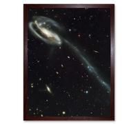 Artery8 Wall Art Print Hubble Space Astronomy The Tadpole Spiral Galaxy Gravitational Forces Pair Collision Create Long Tail Gas Blue Star Birthing Artery8 Brown A4