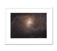 Artery8 Wall Art Print Hubble Space Astronomy Triangulum Spiral Galaxy M33 Crop Blue Orange Star Birthing Region Artwork Framed 9X7 Inch Artery8 White W7" x H9"