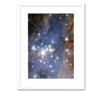Artery8 Wall Art Print Hubble Space Astronomy Trumpler 14 Large Luminous Blue Stellar Cluster In Milky Way Starbirth Region w/ Small Dark Knot Gas Artery8 White W7" x H9"