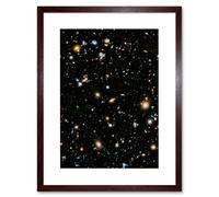 Artery8 Wall Art Print Hubble Space Astronomy Ultra Deep Field 2014 Ultraviolet Composite Separate Exposures Observations Distant Galaxies Primitive Artery8 Brown W7" x H9"