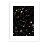 Artery8 Wall Art Print Hubble Space Astronomy Ultra Deep Field 2014 Ultraviolet Composite Separate Exposures Observations Distant Galaxies Primitive Artery8 White W7" x H9"