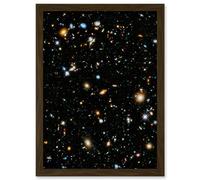 Artery8 Wall Art Print Hubble Space Astronomy Ultra Deep Field 2014 Ultraviolet Composite Separate Exposures Observations Distant Galaxies Primitive Artery8 Brown W12" x H16"