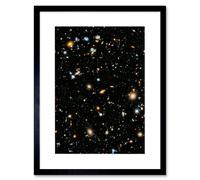 Artery8 Wall Art Print Hubble Space Astronomy Ultra Deep Field 2014 Ultraviolet Composite Separate Exposures Observations Distant Galaxies Primitive Artery8 Black W7" x H9"