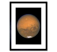 Artery8 Wall Art Print Hubble Space Astronomy View Mars Red Planet Olympus Mons Volcano Valles Marineris Canyons Solis Lacus Dark Marking Southern Artery8 Black W7" x H9"