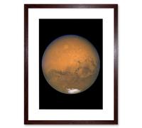 Artery8 Wall Art Print Hubble Space Astronomy View Mars Red Planet Olympus Mons Volcano Valles Marineris Canyons Solis Lacus Dark Marking Southern Artery8 Brown W7" x H9"
