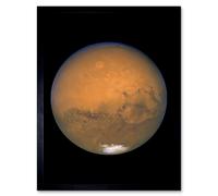 Artery8 Wall Art Print Hubble Space Astronomy View Mars Red Planet Olympus Mons Volcano Valles Marineris Canyons Solis Lacus Dark Marking Southern Artery8 Black A4