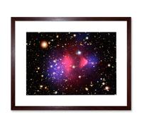 Artery8 Wall Art Print Hubble Space Astronomy Visible-Light X-Ray Composite Image Galaxy Cluster 1E 0657-556 Created Dark Matter Clumps Blue & Pink Artery8 Brown W7" x H9"