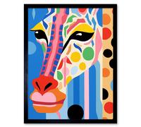 Artery8 Wall Art Print I Woke Up Like This Giraffe Henri Matisse Style Artwork Vibrant Abstract Portrait Art Framed in Black | Size: W12" x H16" Artery8 Black W12" x H16"
