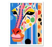 Artery8 Wall Art Print I Woke Up Like This Giraffe Henri Matisse Style Artwork Vibrant Abstract Portrait Art Framed in White | Size: W12" x H16" Artery8 White W12" x H16"