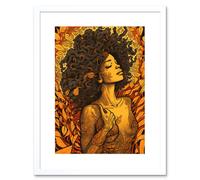 Artery8 Wall Art Print I'm an Autumn Amber & Red Modern Artwork Framed 9X7 Inch in White | Size: W7" x H9" Artery8 White W7" x H9"