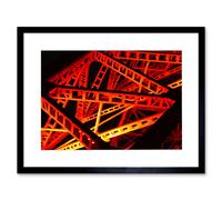 Artery8 Wall Art Print Industrial Architecture Abstract red Art Black Framed 9x7 inch | Size: W7" x H9" Artery8 Black W7" x H9"