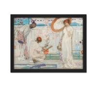 Artery8 Wall Art Print James Mcneill Whistler The White Symphony Three Girls Large Framed Wall Décor Art in Brown | Size: W18" x H24" Artery8 Brown W18" x H24"
