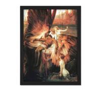 Artery8 Wall Art Print James Mourning For Icarus Myth Greek Wings Painting Large Framed Wall Décor Art in Brown | Size: W18" x H24" Artery8 Brown W18" x H24"