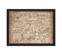 Artery8 Wall Art Print Jenkinson 1562 Map Russia Moscow Tartary Large Framed Wall Décor Art in White | Size: W18" x H24" Artery8 White W18" x H24"