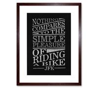 Artery8 Wall Art Print JFK Nothing Compares to Riding A Bike Artwork Framed 9X7 Inch in Brown | Size: W7" x H9" Artery8 Brown W7" x H9"