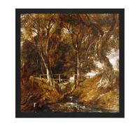 Artery8 Wall Art Print John Constable The Dell At Helmingham Park Square Framed Picture 16X16 Inch in Black | Size: W16" x H16" Artery8 Black W16" x H16"