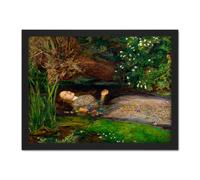 Artery8 Wall Art Print John Everett Millais Ophelia Cropped Large Framed Wall Décor Art in Brown | Size: W18" x H24" Artery8 Brown W18" x H24"