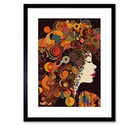 Artery8 Wall Art Print Kandinsky Inspired Woman Portrait Modern Folk Artwork Framed 9X7 Inch