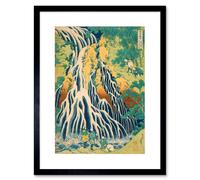 Artery8 Wall Art Print Katsushika Hokusai Japan Mount Kurokami Art Black Framed 9x7 inch | Size: W7" x H9" Artery8 Black W7" x H9"