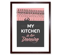 Artery8 Wall Art Print Kitchen Dancing Chorus Line Girls Hats Artwork Framed 9X7 Inch in Brown | Size: W7" x H9" Artery8 Brown W7" x H9"