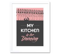 Artery8 Wall Art Print Kitchen Dancing Chorus Line Girls Hats Artwork Framed 9X7 Inch in White | Size: W7" x H9" Artery8 White W7" x H9"