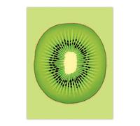 Artery8 Wall Art Print Kiwi Fruit Slice Bright Graphic Kitchen Artwork Poster Picture in Green | Size: W24" x H32" Artery8 Green W24" x H32"
