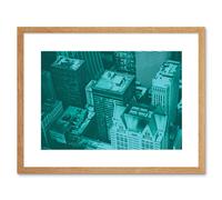 Artery8 Wall Art Print Kudinov Aerial View Chicago City Green Framed in Beige | Size: W7" x H9" Artery8 Beige W7" x H9"
