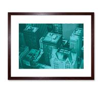 Artery8 Wall Art Print Kudinov Aerial View Chicago City Green Framed in Brown | Size: W7" x H9" Artery8 Brown W7" x H9"