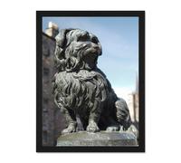 Artery8 Wall Art Print Landmark Edinburgh Scotland Greyfriars Bobby Skye Terrier Art Large Framed Wall Décor Art in Light Oak | Size: W18" x H24" Artery8 Light Oak W18" x H24"