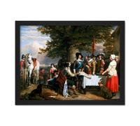 Artery8 Wall Art Print Landseer Eve Battle Edge Hill Civil War Painting Large Framed Wall Décor Art in Brown | Size: W18" x H24" Artery8 Brown W18" x H24"