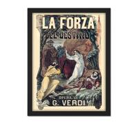 Artery8 Wall Art Print Lecocq Verdi Force Destiny Opera Advert Large Framed Wall Décor Art in Light Oak | Size: W18" x H24" Artery8 Light Oak W18" x H24"