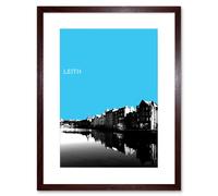 Artery8 Wall Art Print Leith Shore Edinburgh Scotland Scottish Landmark Sky Blue Framed Art in Brown | Size: W7" x H9" Artery8 Brown W7" x H9"