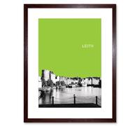 Artery8 Wall Art Print Leith Shore Edinburgh Scotland Scottish Landmark West View Green Artwork Framed 9X7 Inch in Brown | Size: W7" x H9" Artery8 Brown W7" x H9"