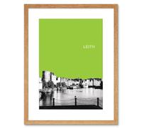 Artery8 Wall Art Print Leith Shore Edinburgh Scotland Scottish Landmark West View Green Artwork Framed 9X7 Inch in Beige | Size: W7" x H9" Artery8 Beige W7" x H9"