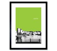 Artery8 Wall Art Print Leith Shore Edinburgh Scotland Scottish Landmark West View Green Artwork Framed 9X7 Inch
