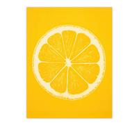 Artery8 Wall Art Print Lemon On Citron On Yellow Monotone Minimalist Kitchen Interior Decor Poster | Size: W12" x H16" Artery8 Multicolor W12" x H16"