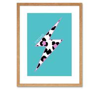 Artery8 Wall Art Print Leopard Blue & Purple Solid Strong Art Framed 9x7 inch in Beige | Size: W7" x H9" Artery8 Beige W7" x H9"