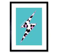 Artery8 Wall Art Print Leopard Blue & Purple Solid Strong Art Framed 9x7 inch in Black | Size: W7" x H9" Artery8 Black W7" x H9"