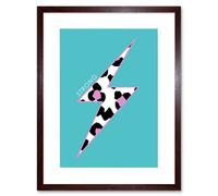 Artery8 Wall Art Print Leopard Blue & Purple Solid Strong Art Framed 9x7 inch in Brown | Size: W7" x H9" Artery8 Brown W7" x H9"