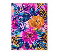 Artery8 Leopard Hiding in Floral Pattern Design For Living Room Extra Large XL Wall Art Poster Print