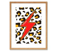 Artery8 Wall Art Print Leopard Shapes Strong Framed in Beige | Size: W7" x H9" Artery8 Beige W7" x H9"