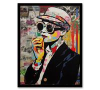 Artery8 Wall Art Print London Underground Vintage Fashion Artwork Sunglasses Advert Collage Retro Meets Pop Art Vibrant Colourful Bold Modern Artery8 Multicolor W12" x H16"