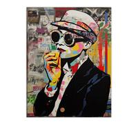 Artery8 Wall Art Print London Underground Vintage Fashion Artwork Sunglasses Advert Collage Retro Meets Pop Art Vibrant Colourful Bold Modern Artery8 Multicolor W18" x H24"