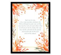Wall Art Print Love Your Enemies Orange Sermon on the Mount Jesus Bible Framed Art Artery8 Orange A4