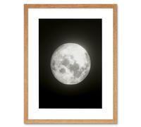Artery8 Wall Art Print Lunar Phases Full Moon Space Astronomy Artwork Framed 9X7 Inch in Beige | Size: W7" x H9" Artery8 Beige W7" x H9"