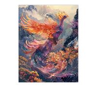 Artery8 Wall Art Print Magical Phoenix Colourful Fantasy Concept Art Poster | Size: W12" x H16" Artery8 Multicolor W12" x H16"